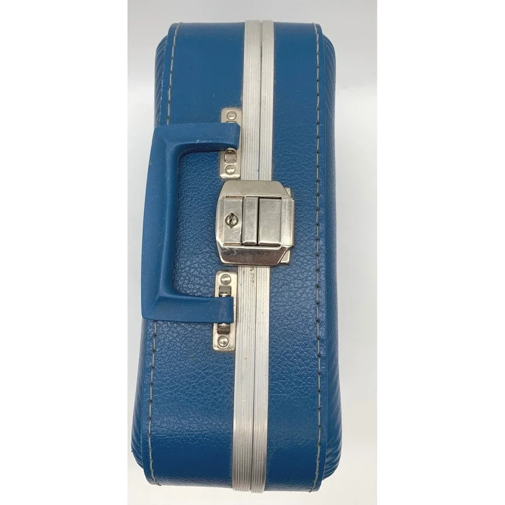 VTG Kids Suitcase Blue I'm Going To Grandma's Train Conductor Hardshell Luggage